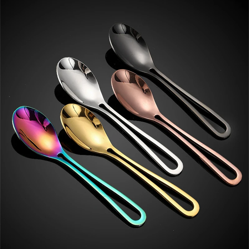 Creative Handle Stainless Steel Picnic Cutlery Set Knife Spoon Fork Teaspoon Portable Tableware Novel Kitchen Accessories