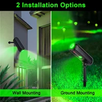 Lot de 4 lampes solaires LED d'extérieur, éclairage mural solaire IP65, projecteurs solaires verts pour jardin, lampes solaires pour arbres, allées et cour 2