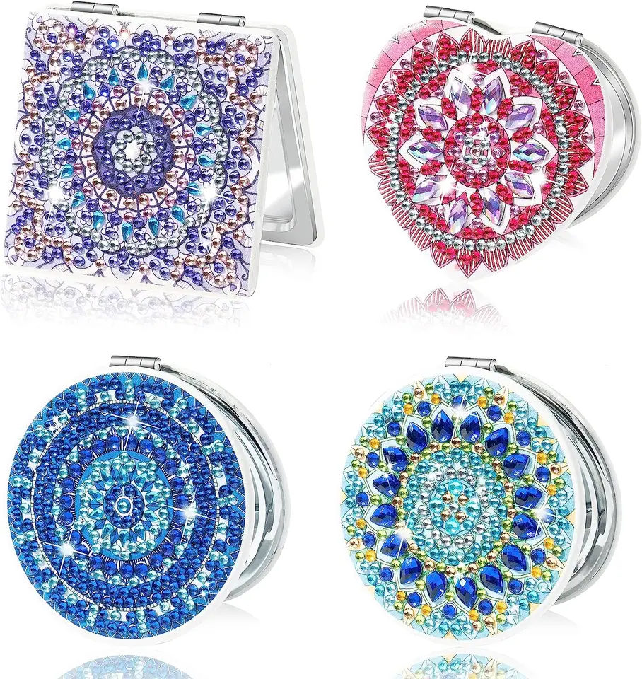 Diamond Painting Compact Mirror Art Kit Set