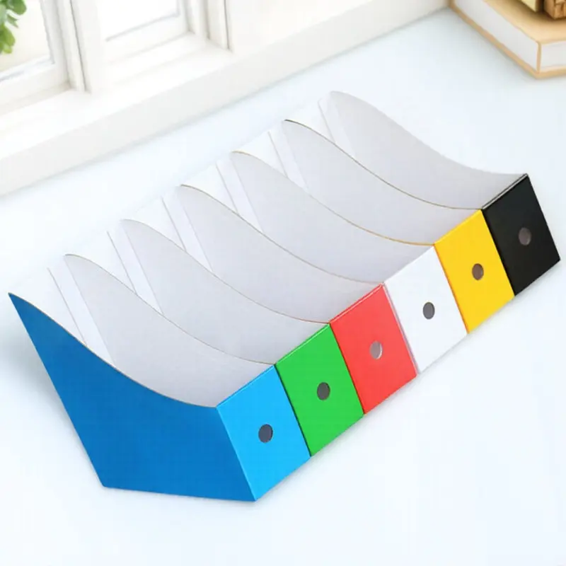 6Pcs 명확한 분류 데스크탑 문서 정리 상자 홈 오피스 교실 기숙사 도서용 두꺼운 종이 파일 홀더