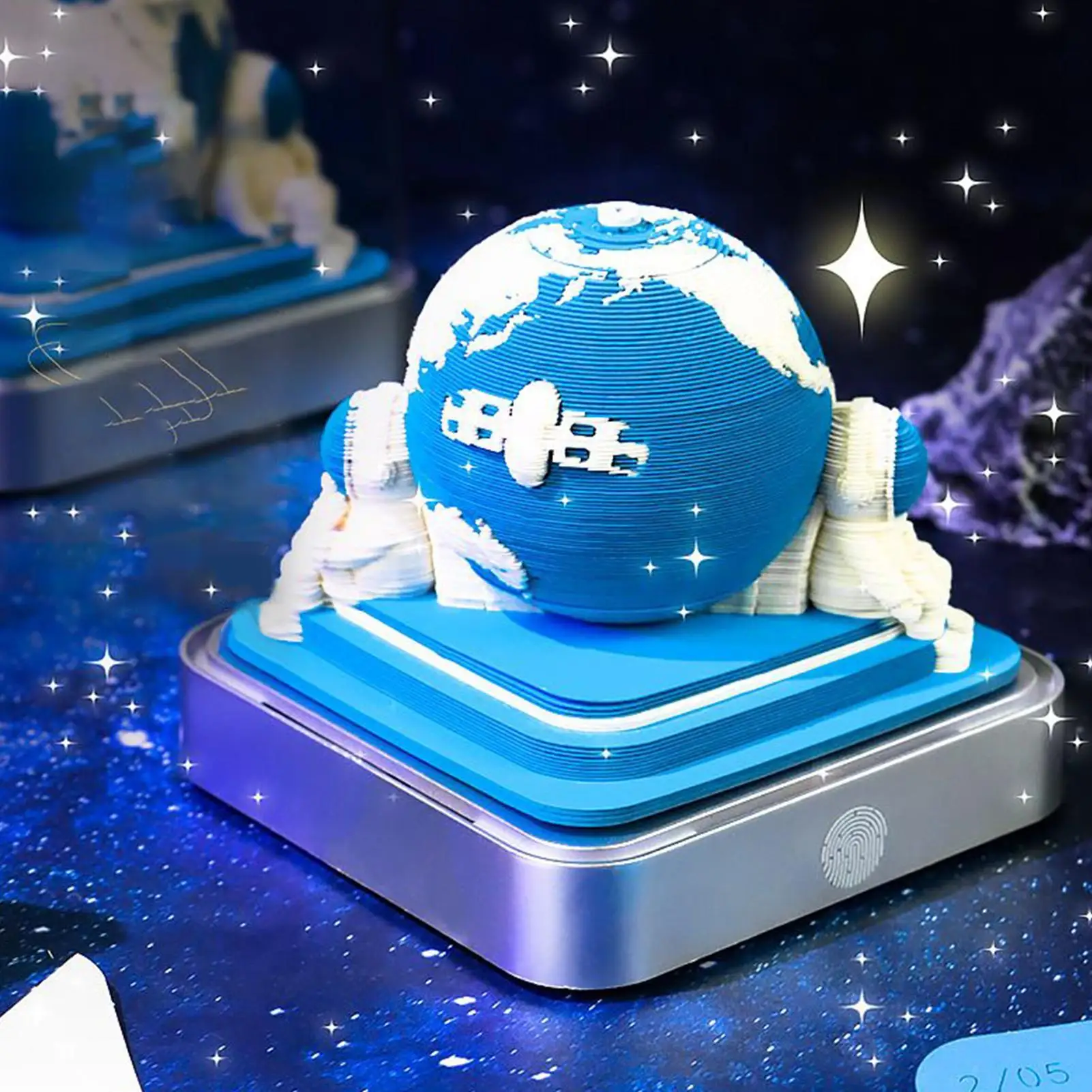 3D 아트 캘린더 노트패드 종이 조각 지구 캘린더 창의적인 시간 조각 캘린더 벚꽃 나무 창의적인 3D 노트패드 학교 선물