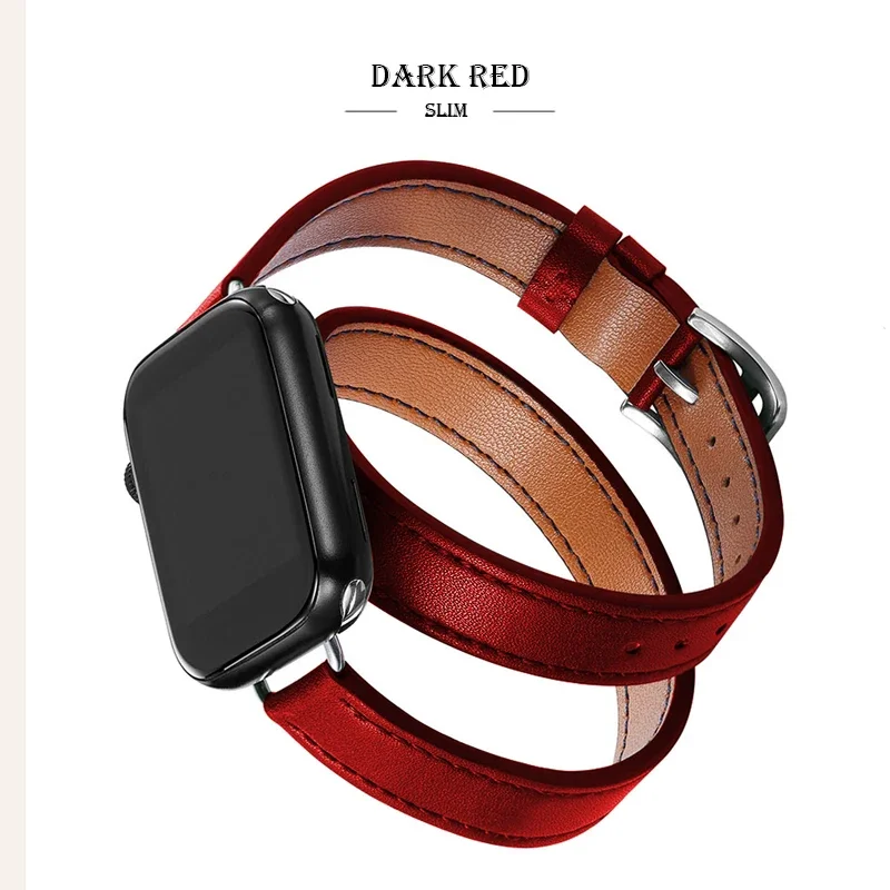 Premium Leather Strap Replacement for Apple Watch - Elegant and Durable Bracelet Accessory