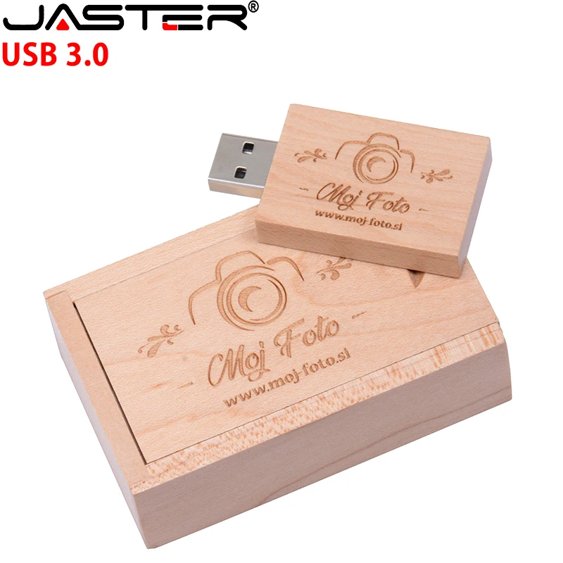 Jaster-memory Stick de Madeira com Caixa Usb 3.0 Flash Drive Presente de Casamento Logotipo Personalizado Gratuito u Disk 64gb 128gb 32gb 10pc Lot - Imagem 4