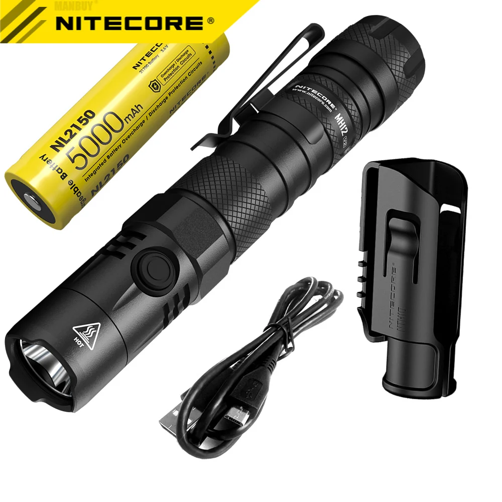 NITECORE MH12 V2 1200LM CREE XPL2 V6 LED USB C 5000mAh 21700 