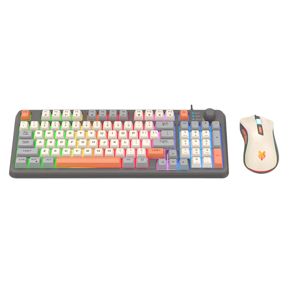 K82 Mechanical Keyboard USB Port with Mouse Wired Keypad Hot-Swappable ...