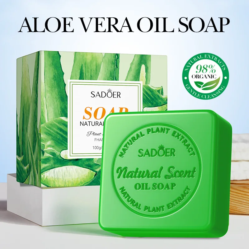 Soap 100g Natural Aloe Vera Essential Oil Soap Body Cleaning Face Soap Tender Skin Care Beauty