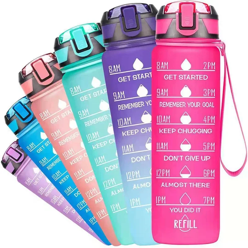 Vibrant Blue, Purple & Pink Gradient Color Water Bottle by Rose Gold