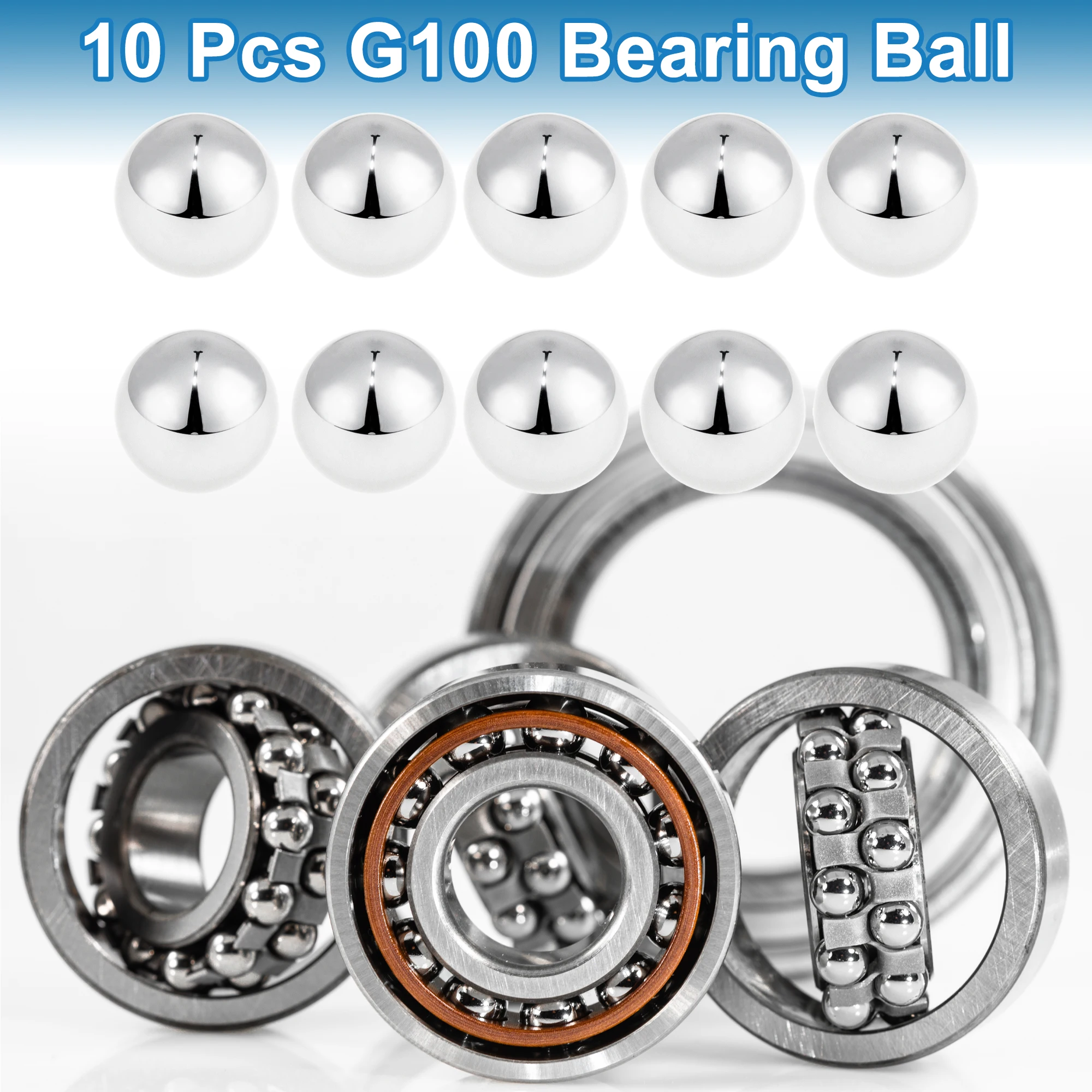 X Autohaux 17.0mm 베어링 볼 베어링 스틸 G100 정밀 볼 실버 톤 10개