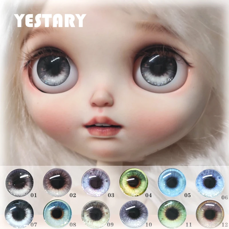 

YESTARY BJD Dolls Accessorie Blythe Eye Piece For Toys DIY Handmade Fashion Colour Glass magnetic Eyes Chips For BJD Girls Gifts