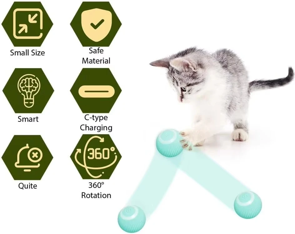 CatInteractiveBallSmartCatToysIndoorAutomaticRollingMagicBall