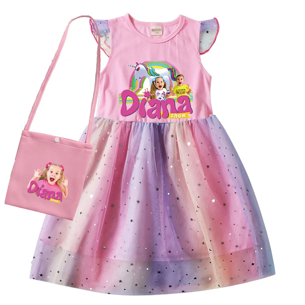 Dianaing and Romaing Kids Summer Dianas Dress Baby Girls Cute Lace Princess Dress Toddler Girls Birthday Party Dresses