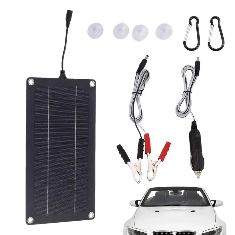 Caricabatteria Solare Caricabatteria Solare Impermeabile Mantenitore Batteria Solare 12V/24V Plug And Play Kit Di Ricarica Di Mantenimento Del Pannell