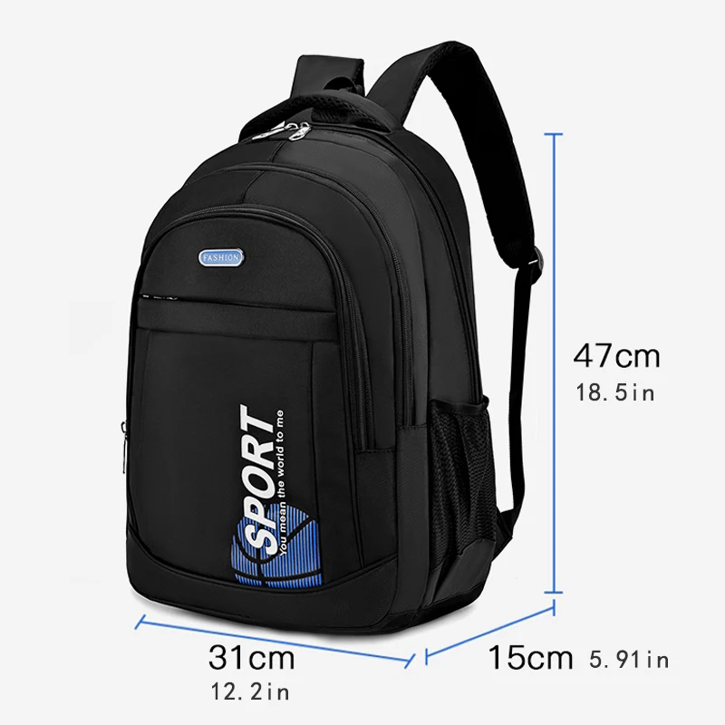 Large-capacity backpack - travel backpack with laptop compartment and padded shoulder strap - equipped with zipper closure and s