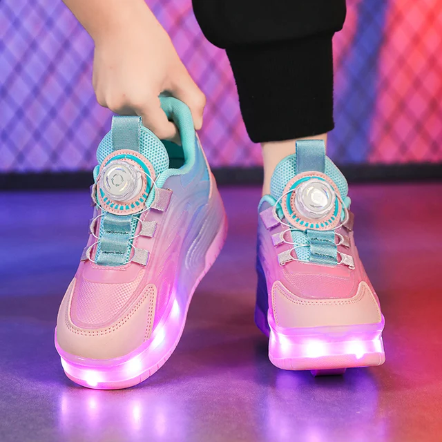 Zapatillas de deporte con luz Led para niños y niñas, zapatos deportivos brillantes con carga USB, para Parkour al aire libre, patín de ruedas - Imagen 2