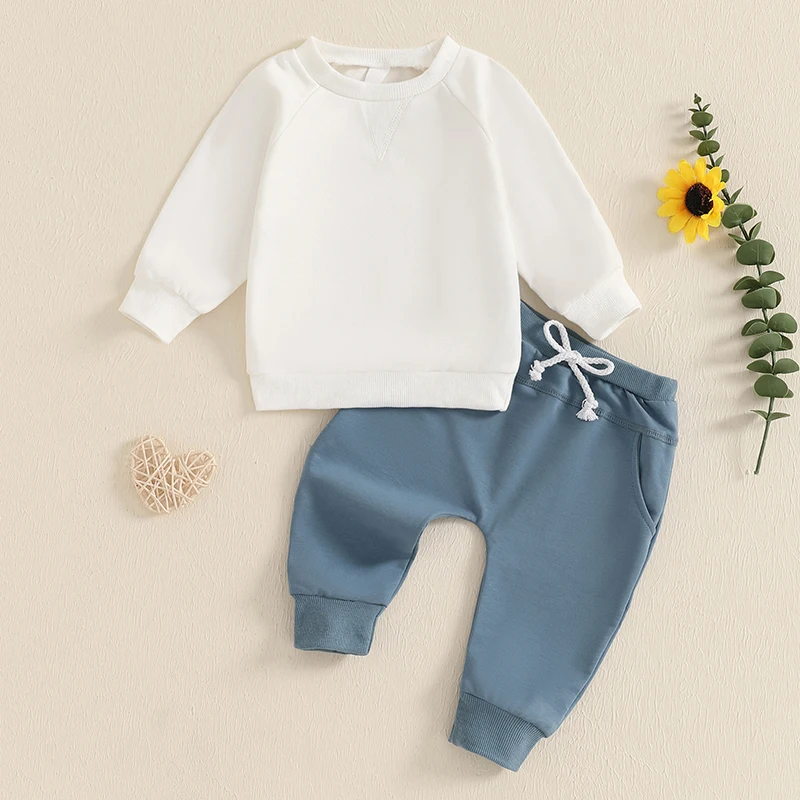 Kids Baby Boys 2pcs Outfits Set Contrast Color Long Sleeve T-shirt With - View #11