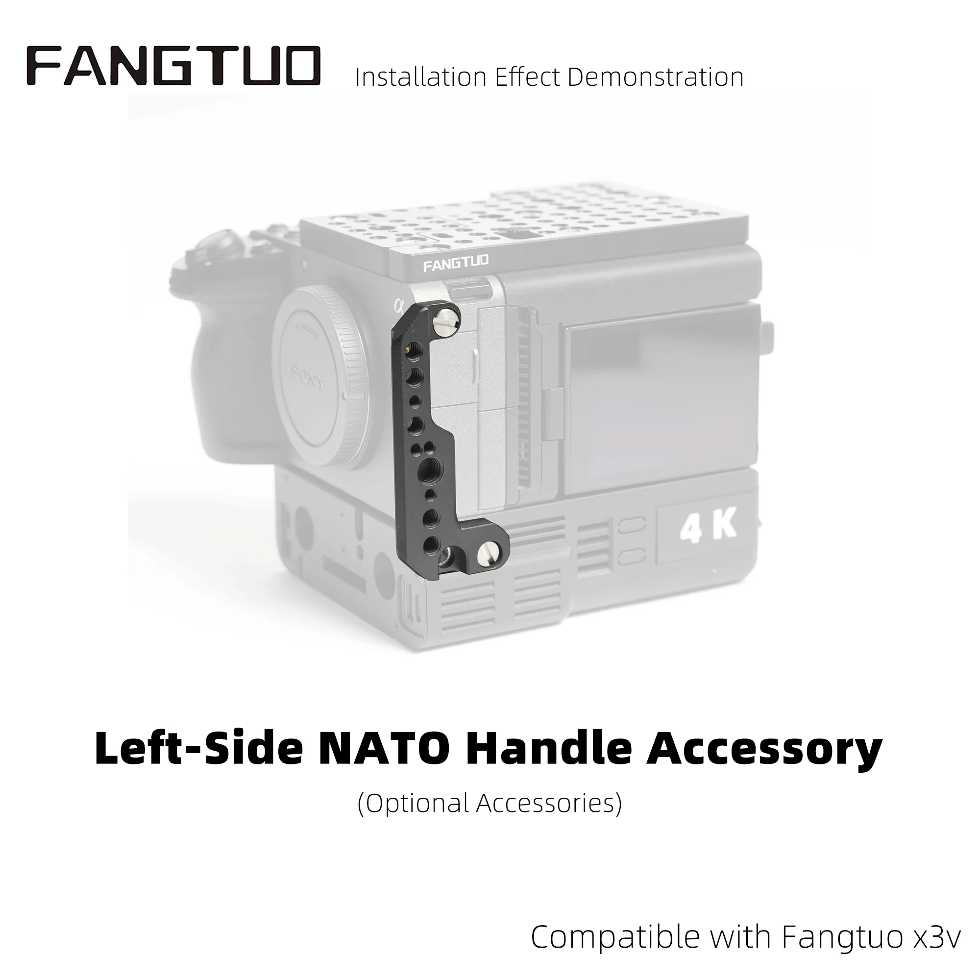X3V Aluminum Alloy Component for NATO Handle FX3 Cage Accessories, Left-Side Ded