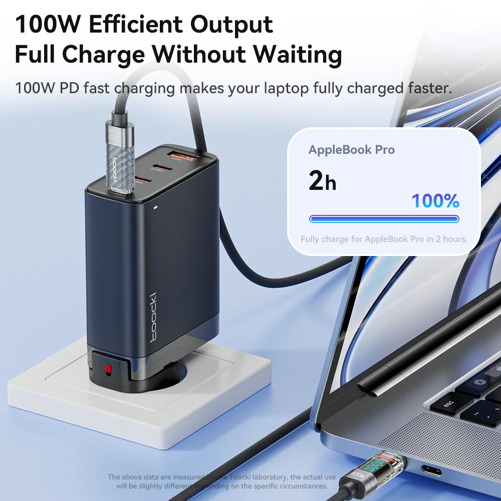 Toocki USB-C to USB-C Fast Charging Cable with Digital Display - 100W/66W