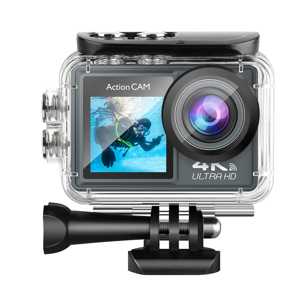 5K 30FPS Action Camera 4K 60FPS Dual Screen 170° Wide Angle 30m Waterproof Sport Camera with Remote Control Bicycle Diving Cam 3