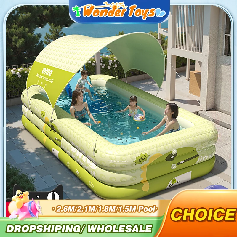 Large Inflatable Pool Swimming Pool 1.5M/1.8M/2.1M/2.6M Removable Above Ground Children's Pvc Family Party Pools Outdoor Toys