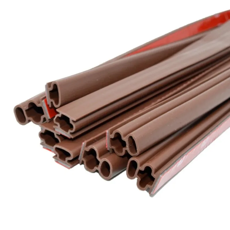 6M Silicone Rubber Sealing Strip Crash 10MMX6/8/10/12MM Soundproof Door Thong Strip Security Door Window Sealed Slot Type Decor