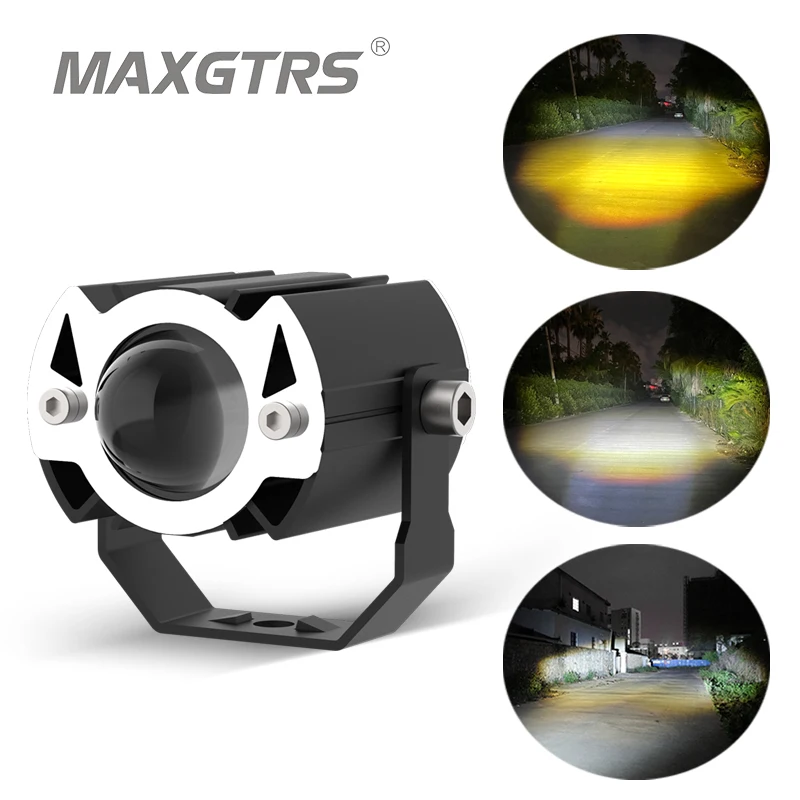 15W Super Bright Tri-model Motorcycle LED Headlight Mini Projector Lens ...