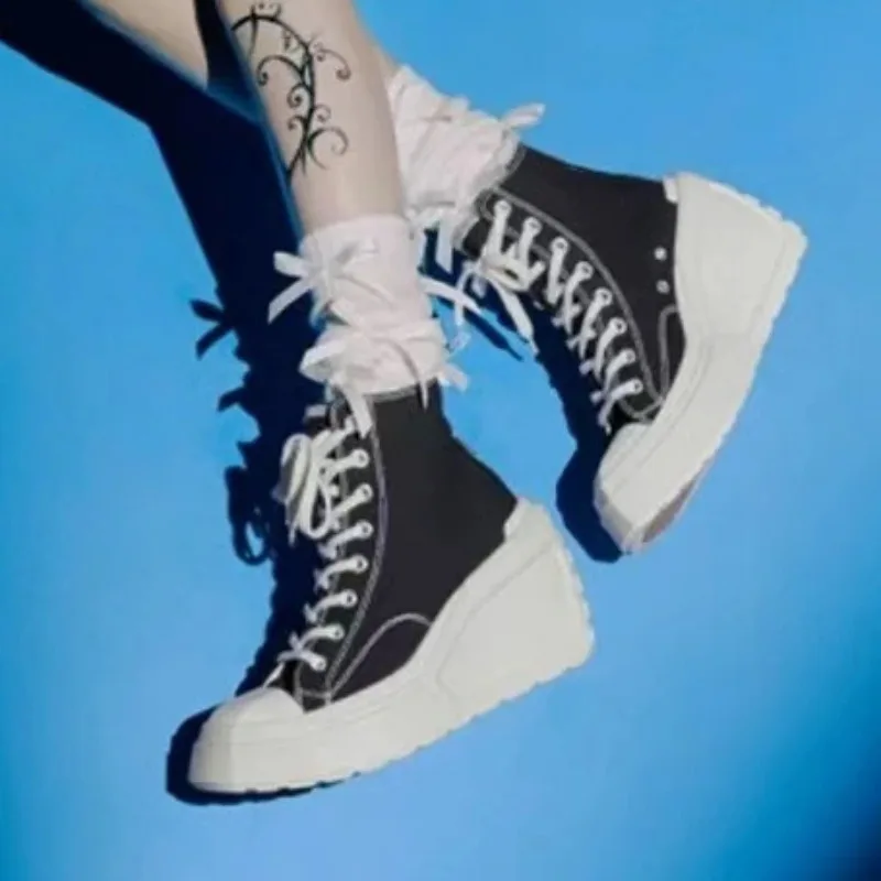 Designer Women Shoes 2024 Fashion Women's Sneakers Women Platform Canvas Shoes Skateboarding Women Lace-Up Classic Ladies Shoes