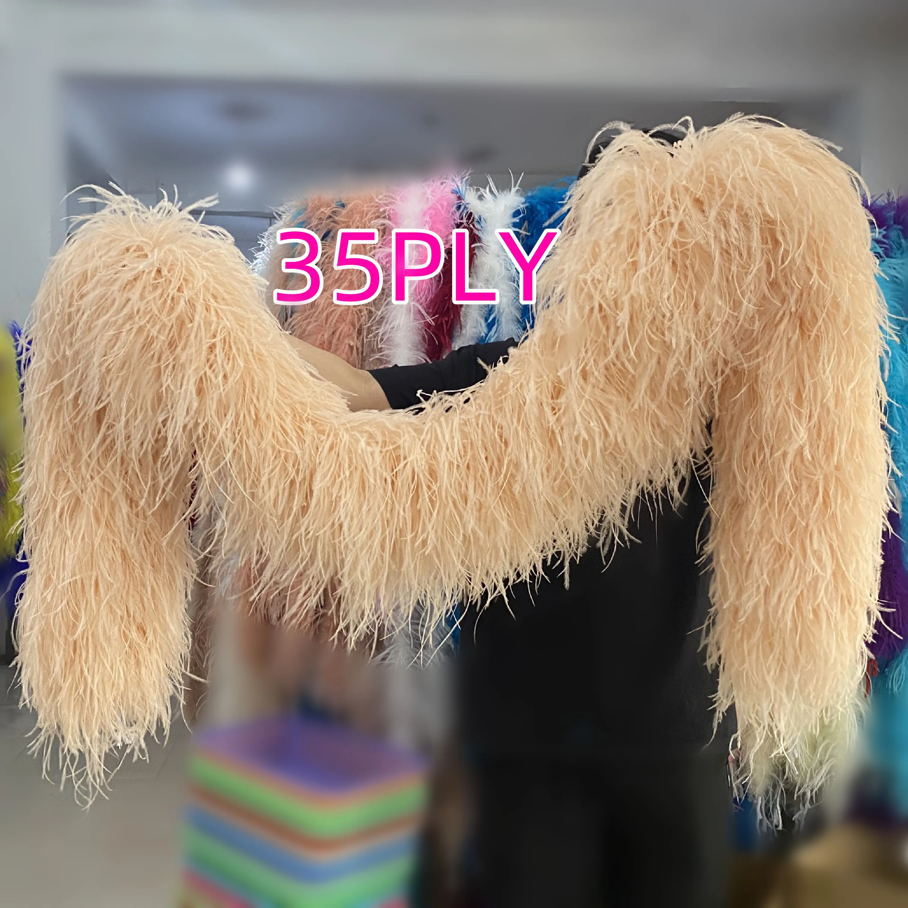 2MOstrichFeatherBoaRibbon610152035PLYCustomizedNatural