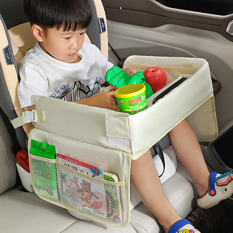 Waterproof Baby Car Seat Storage Organizer for Kids Travel Tray Bear Bunny Multifunctional Child Safety Car Seat Table Mat car back seat organizer car seat protector with leather foldable dining table tray travel accessories organizer