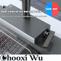 ก๊อกน้ําสแตนเลสแบบดึงออกในครัว, พวยกามัลติฟังก์ชั่น, การควบคุมคู่ร้อนและเย็น, แกนวาล์วเซรามิก 5