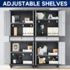 Metal Garage Storage Cabinet with Locking Doors and Adjustable Shelves, Rolling Tool Storage Cabinet with 4 Wheels and 1 Drawer 4