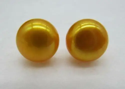 

Серьги женские золотистые с жемчугом, 11-12 мм