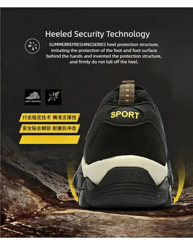 Herren Mesh atmungsaktive Wanderschuhe Sommer rutschfeste weiche Sohle Sportschuhe Outdoor verschleißfeste stoßdämpfende Laufschuhe – Detail 7