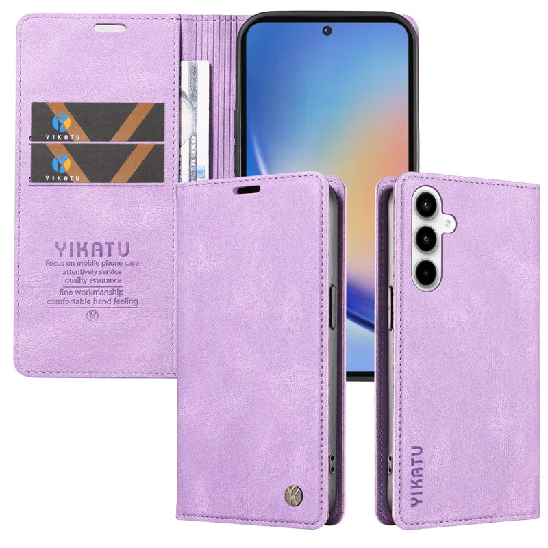 Luxury Leather Wallet Case with Magnetic Flip Cover
