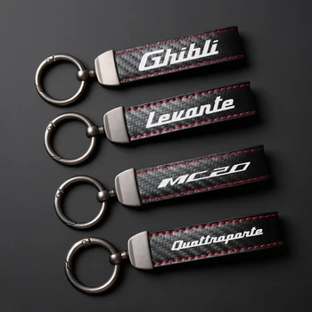 Auto Portachiavi Cinghia Portachiavi Corda Anello Cordino Supporto Decorazione Accessori Per Maserati Logo Mc20 Ghibli Levante Quattroporte