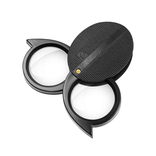 10X Folding Pocket Magnifier 2.56''Diameter Loupe with Keychain Portable  Magnifying Glass for Reading Jewelry Coins