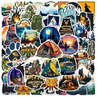 50pcs Forest Camping Hiking Outdoor Stickers Travel Scenery Decals Suitcase Luggage Bike Car Waterproof Graffiti Sticker Toys 1