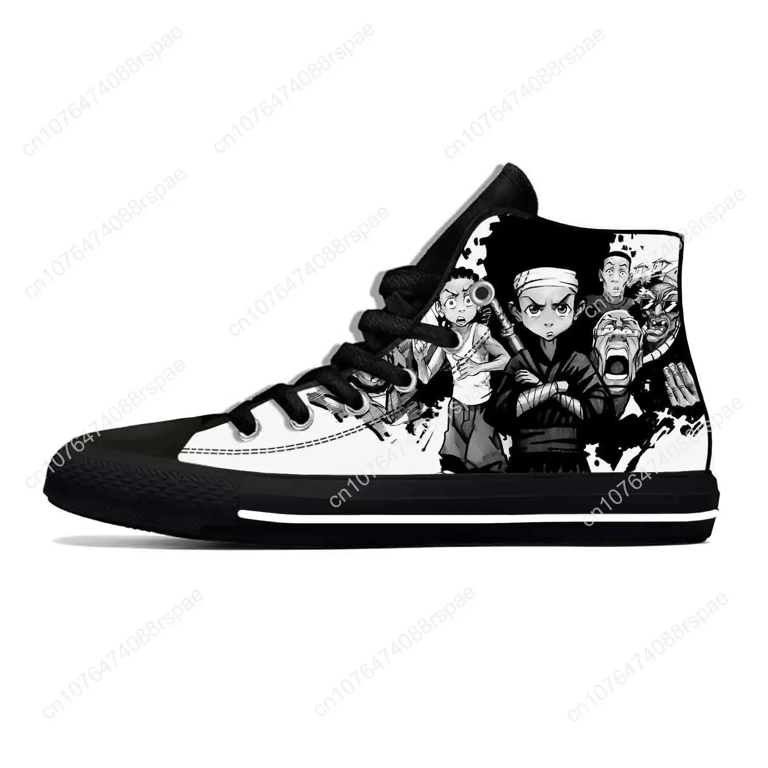 Anime Manga Cartoon Boondocks Huey Riley Freeman Hot Casual Shoes High Top Lightweight Board Shoes Breathable Men Women Sneakers