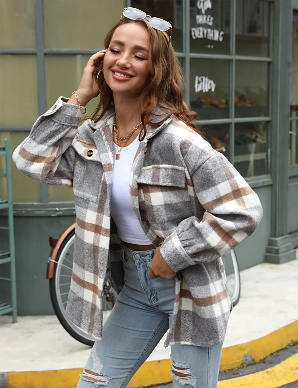 Camisa Cuadros Deer Lady Blusas De Franela A Cuadros Escoceses