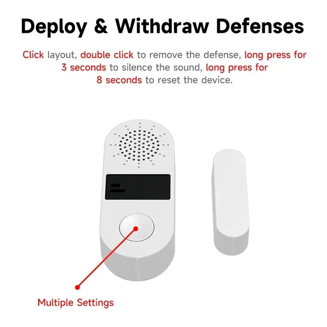 Tuya WiFi Door Window Sensor Sound and Light Alarm Home Security Wireless Magnetic Anti-Theft Smart Voice Control Protection 5