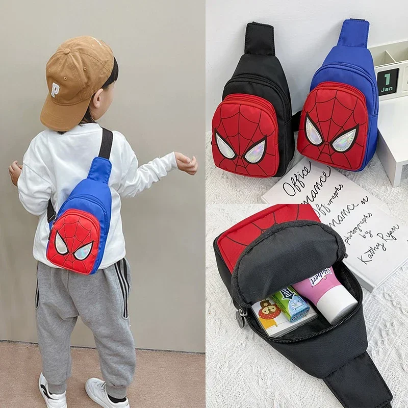 

Disney Spiderman Chest Bag Children's Bags Cartoon Tide Boy Shoulder Messenger Kids Canvas Travel Girl Child Peripheral Products