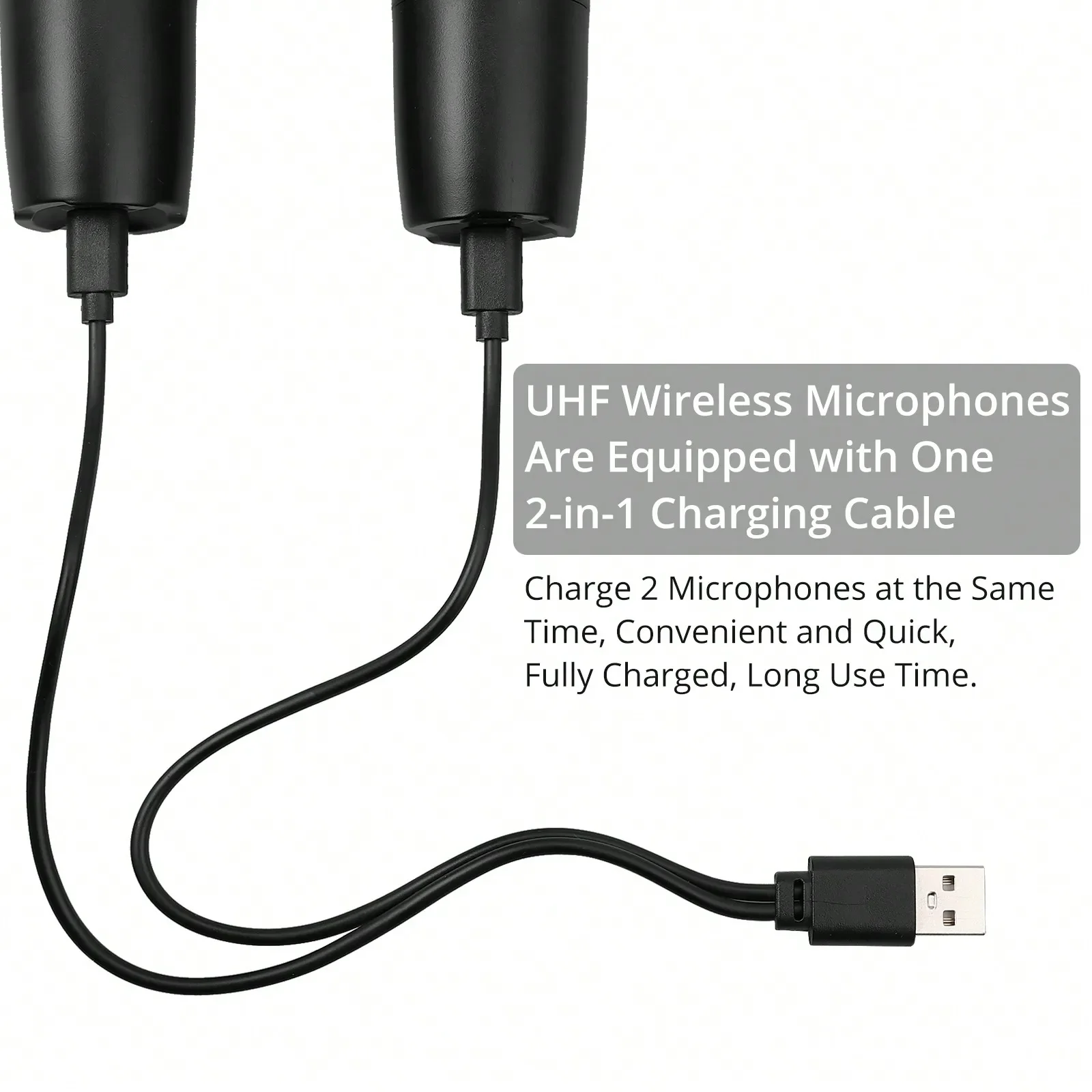 UHF Rechargeable Wireless Dual Cordless Microphone System 2