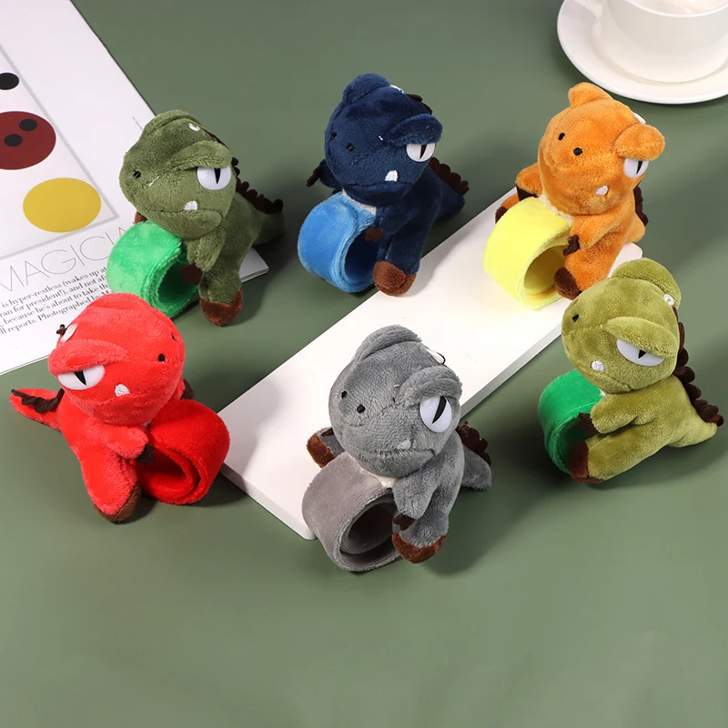 

Kawaii Cartoon Tyrannosaurus Plush Clap Circle Toy Dinosaur Doll Wristband Slap Bracelet Hand Clap Ring Plush Wristband Gift New
