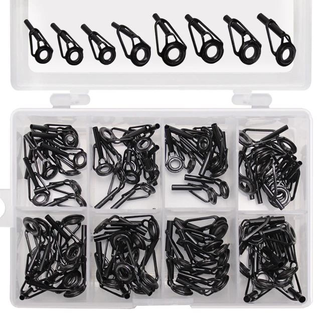 80Pcs Fishing Rod Guide Eye Rings 1.8 mm - 2.6 mm Pole Tip Repair Kit  Stainless Steel Frames Ceramic Line Guide Ring - AliExpress