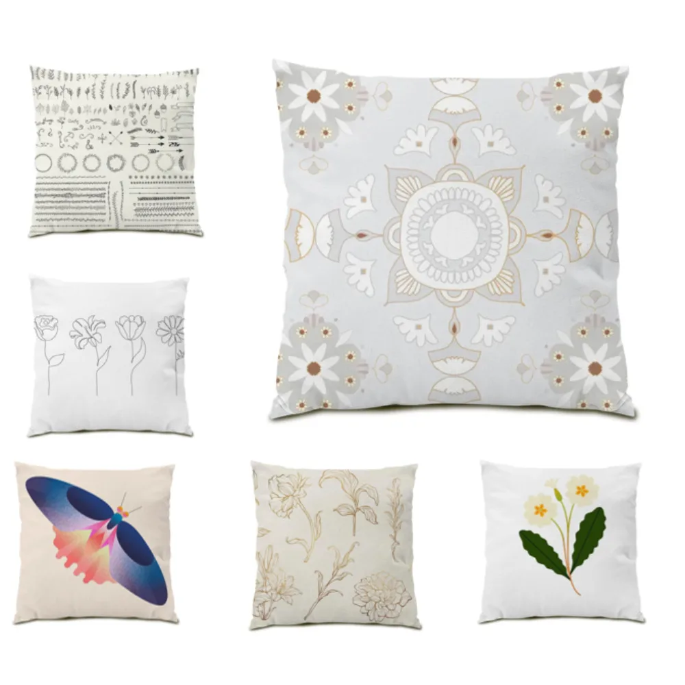 

Bed Decoration Home Flocking Cushion Cover 45x45 Square Living Room Decoration Pillow Case Throw Pillow Covers Velvet E0782