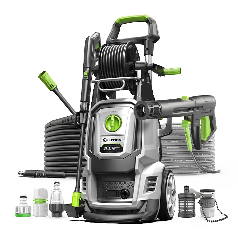 כביש רכב גינה מכונת כביסה ניידת עם שני צינורות לחץ גבוה מכונת כביסה חשמלית לרכב