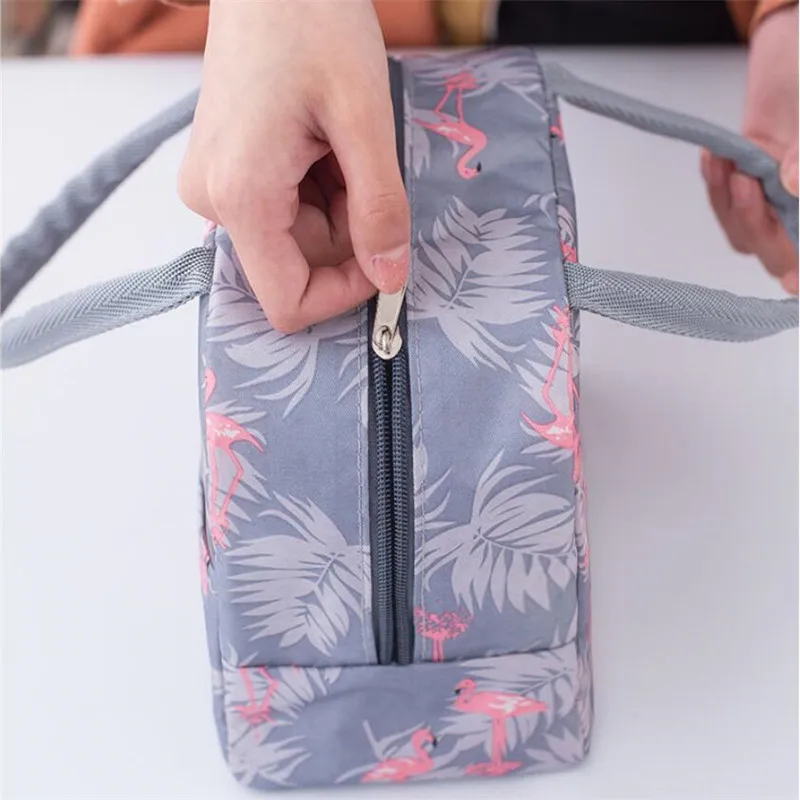Functional Pattern Cooler Lunch Box Portable Insulated Canvas Lunch Bag Thermal Food Picnic Bags For Women Kids