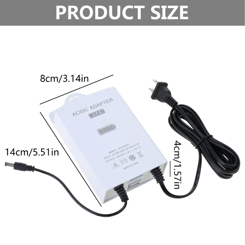 12V-2A Uninterruptible Power Supply for WiFi, Router, Modem, Security Camera Mini UPS Battery Backup Protector