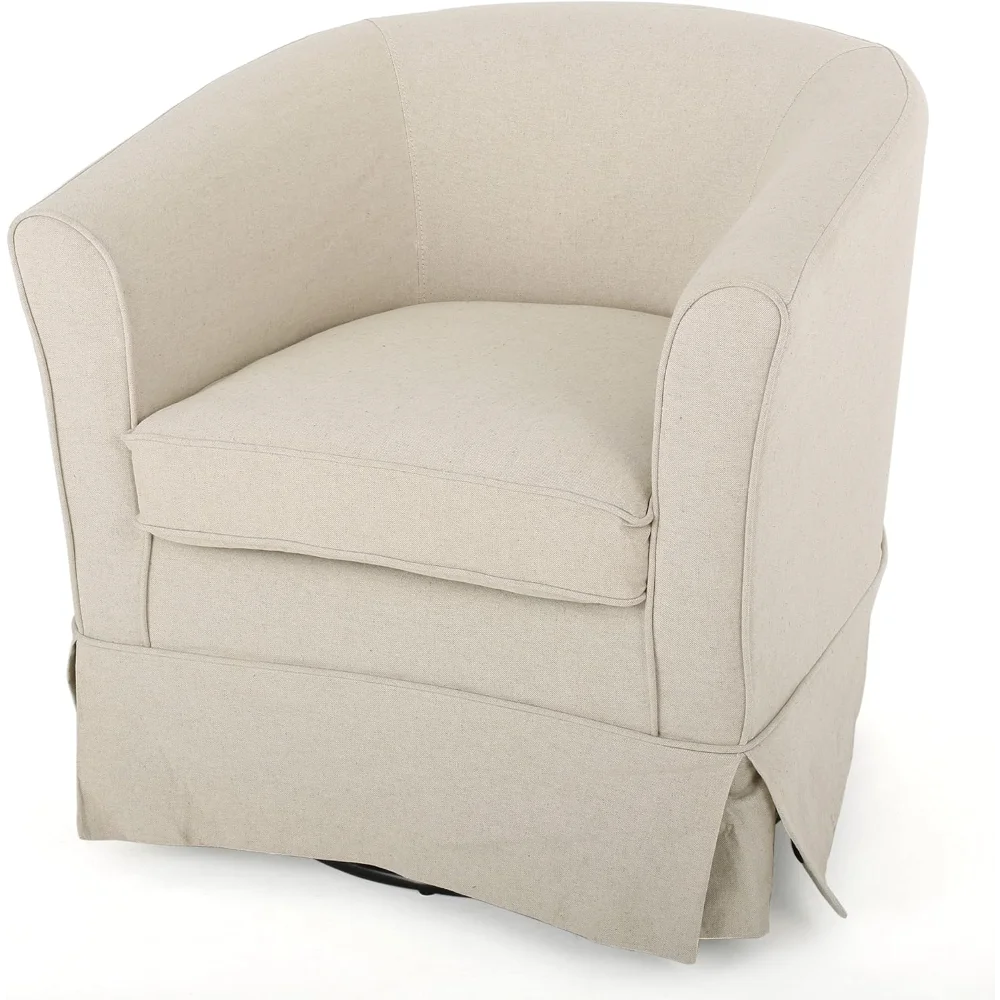 

Christopher Knight Home Cecilia Swivel Chair with Loose Cover, Natural Fabric, Dimensions: 28.74”D x 27.50”W x 27.17”H