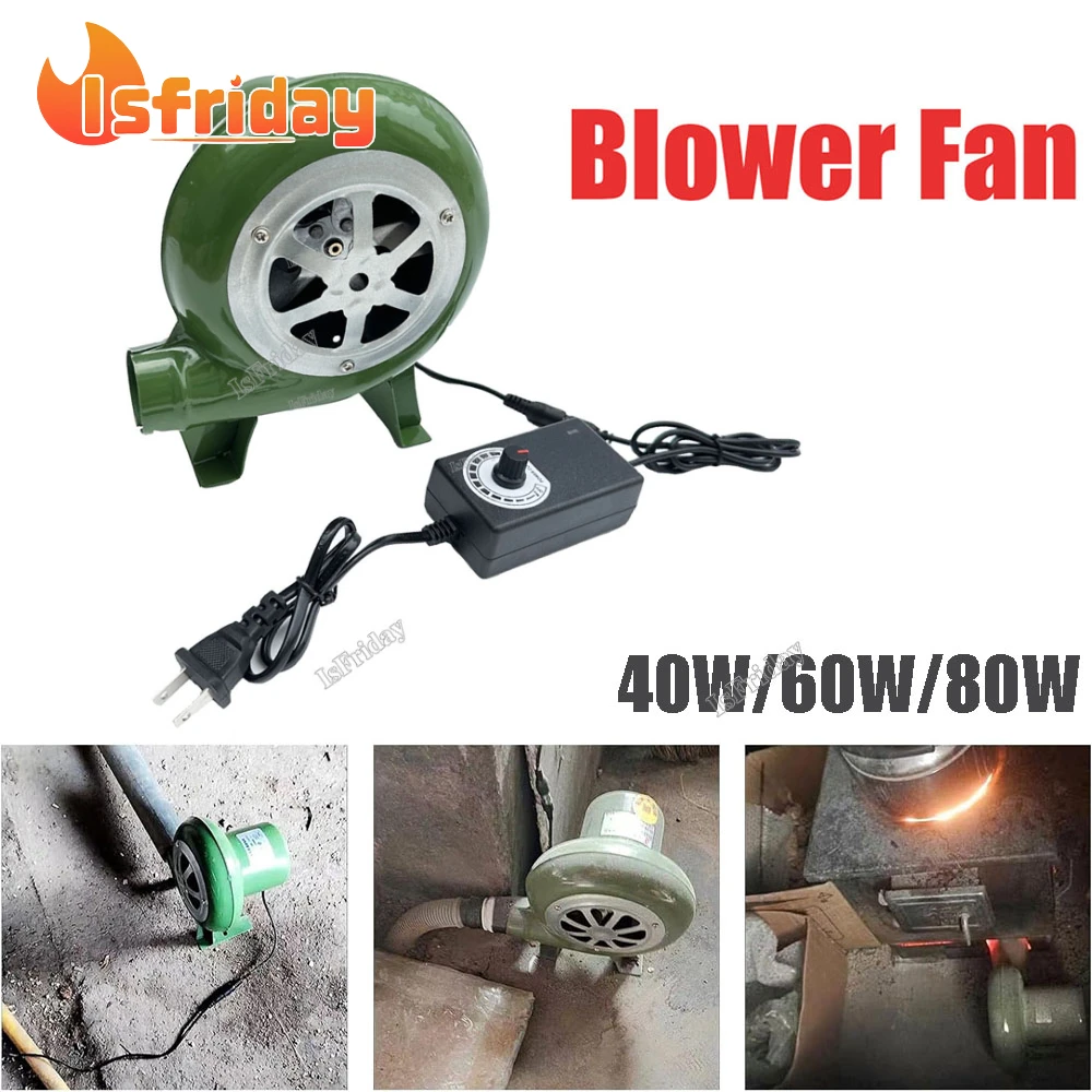 Electric Blower Fan BBQ 100v 220v Suitable for Barbecue Mini Blacksmith Forges Blower Speed Adapter AC100-240V M89B