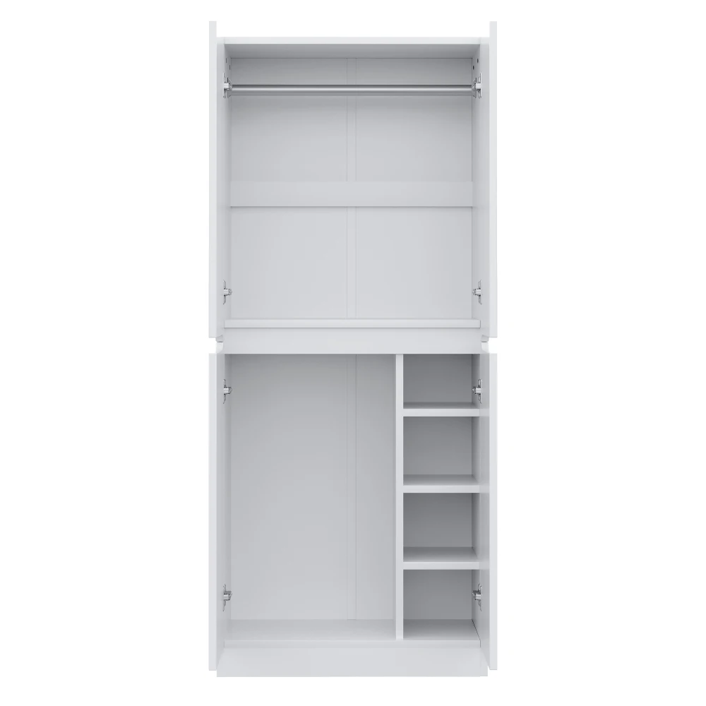 70×40×170cm Moderner Doppeltür-Kleiderschrank – MDF-Aufbewahrungsschrank mit verstellbaren Regalen, kleinen Fächern, platzsparend – Detail 24